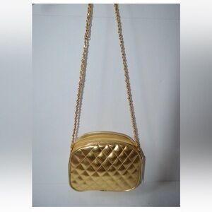 Gold Quilted Crossbody Bag